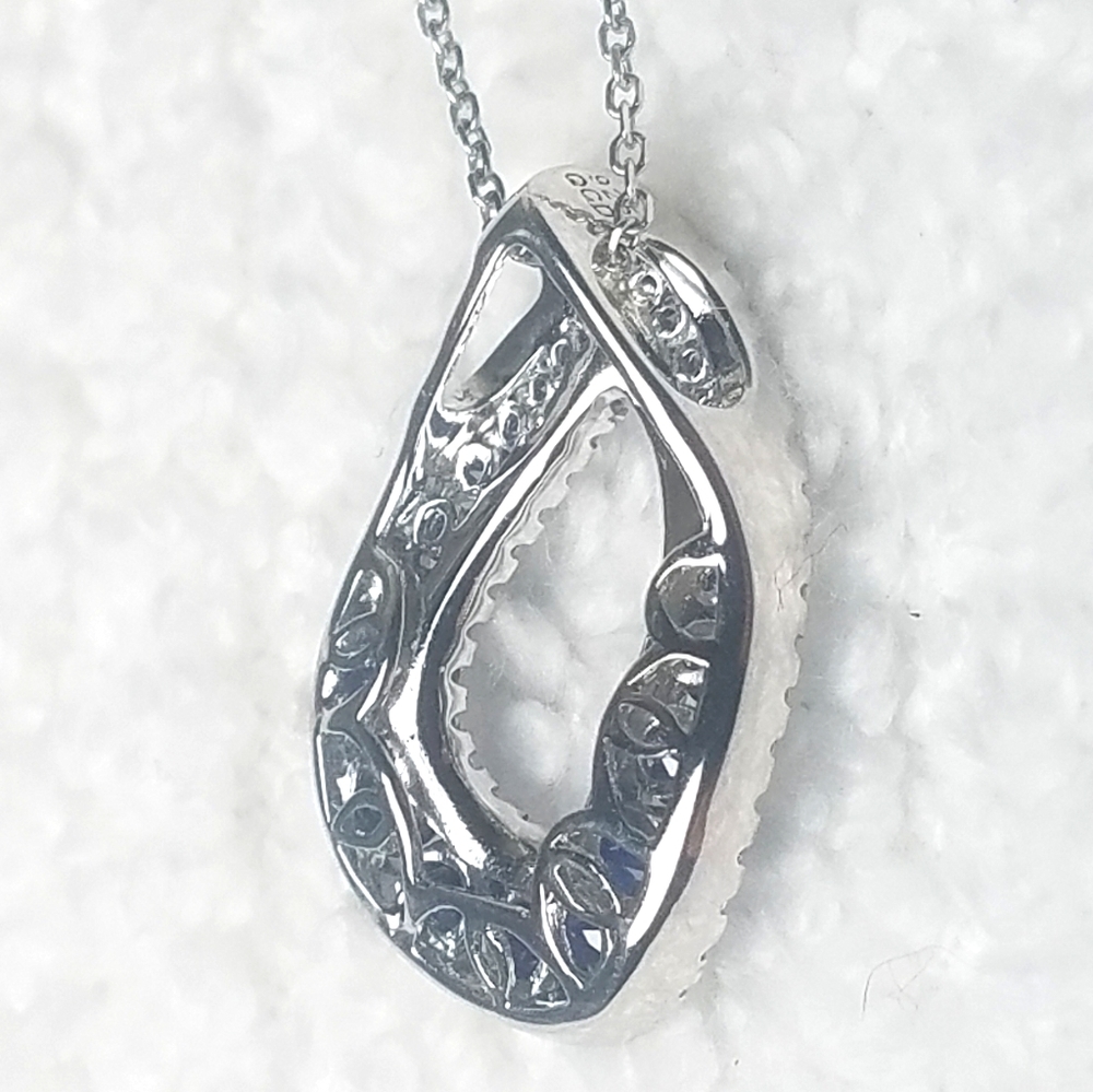 📌 SOLD📌 BLUE SAPPHIRES CUBIC ZIRCONIA PENDANT - Picture 7 of 9